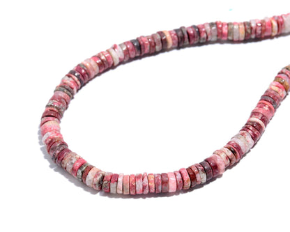 Rhodochrosite Heishi Washer Beads Natural Rhodochrosite Heishi Washer Bead AAA Quality 16 Inch Heishi Washer Rhodochrosite Beads for Jewelry