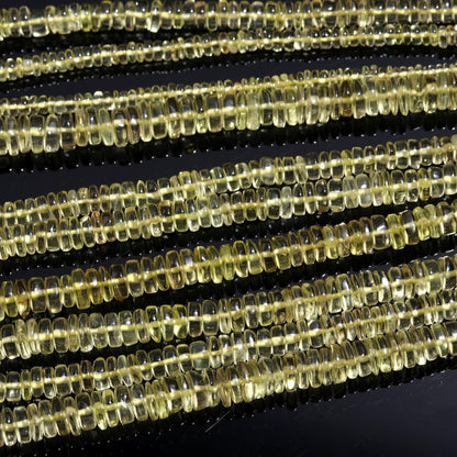 Lemon Quartz Heishi Washer Beads Natural Lemon Quartz Heishi Washer Beads AAA Quality 13 Inch Heishi Washer Lemon Quartz Beads for Jewelry