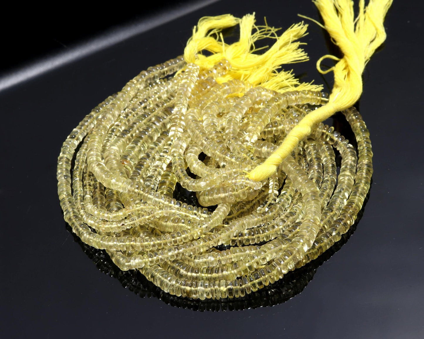 Lemon Quartz Heishi Washer Beads Natural Lemon Quartz Heishi Washer Beads AAA Quality 13 Inch Heishi Washer Lemon Quartz Beads for Jewelry