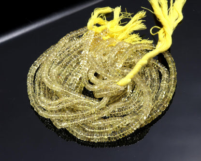 Lemon Quartz Heishi Washer Beads Natural Lemon Quartz Heishi Washer Beads AAA Quality 13 Inch Heishi Washer Lemon Quartz Beads for Jewelry