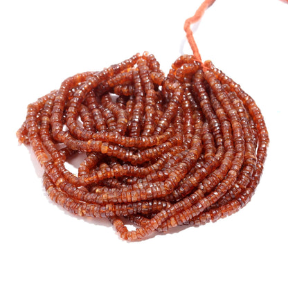 Hessonite Garnet Heishi Washer Beads Natural Hessonite Garnet Heishi Washer Beads AAA Quality 16 Inch Heishi Washer Garnet Beads for Jewelry