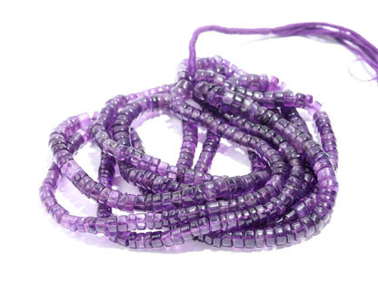 Amethyst Heishi Washer Beads Deep Blue Amethyst Tyre Beads 6-7 MM Natural Amethyst Heishi Washer for Designer Jewelry Necklace & Bracelet