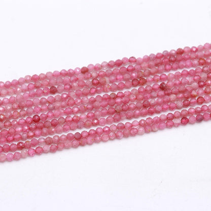 5 Strand Natural Pink Tourmaline Faceted Rondelle Beads, 2MM Pink Tourmaline Rondelle Beads, Tourmaline Gemstone Beads for Jewelry Making