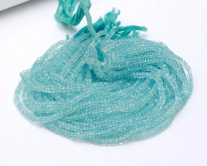 100% Natural Blue Topaz Faceted Rondelle Beads, Geniun 5-6 MM Sky Blue Topaz Beads,  Rare BT Rondelle Beads Faceted Blue Topaz Rondelle Bead