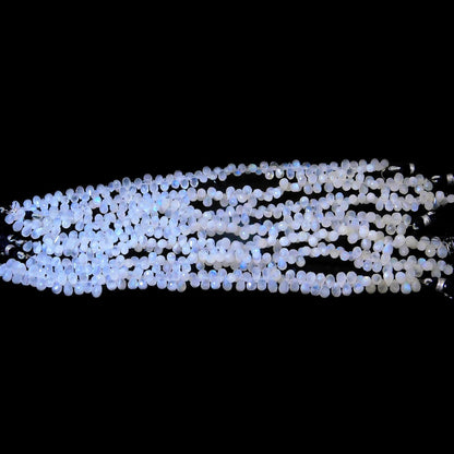 White Rainbow Faceted Tear Shape Beads Natural White Rainbow Tear Shape 4x6 MM Briolettes for Designer Jewelry Necklace Pendant Making Craft