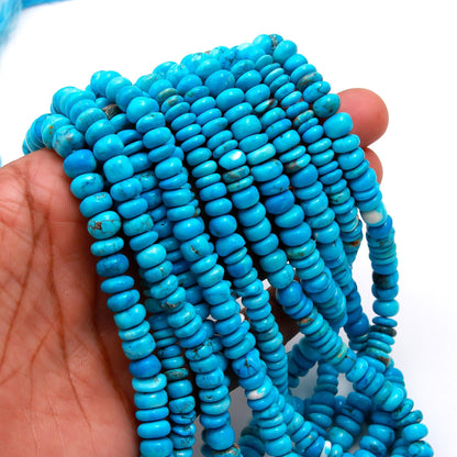 Turquoise Smooth Rondelle Beads Turquoise Smooth Rondelle Beads Howlite Turquoise Bead for Designer Jewelry Necklace & Bracelet Making Craft