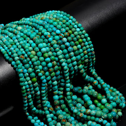 Turquoise Smooth Round Beads Natural Turquoise Smooth Gemstone 5 MM Beads for Handmade Designer Jewelry Necklace Bracelet Earrings Making