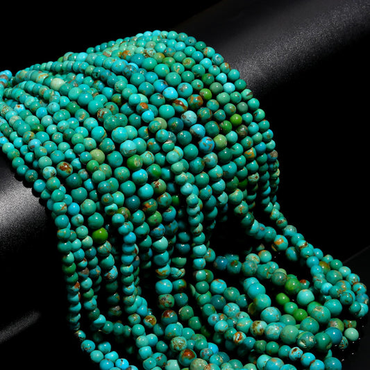 Turquoise Smooth Round Beads Natural Turquoise Smooth Gemstone 5 MM Beads for Handmade Designer Jewelry Necklace Bracelet Earrings Making