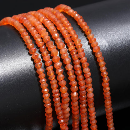 Carnelian Faceted Rondelle Beads Natural Caroline Rondelle Beads Natural Carnelian Beads for Designer Jewelry Making Necklace and Craft