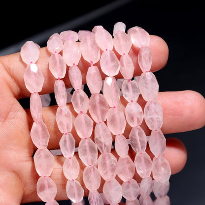 Rose Quartz Oval Shape Beads Natural Rose Quartz Oval Shape Gemstone Faceted Beads for Designer Jewelry Necklace Pendant Earrings Making