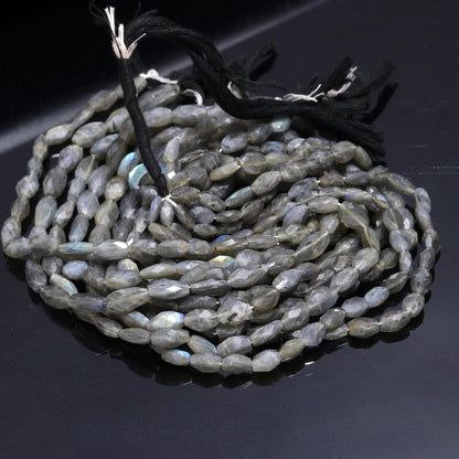 Labradorite Oval Shape Beads Flashy Labradorite Faceted Oval Shape Natural Black Moonstone for Handmade Jewelry Necklace Earrings Making