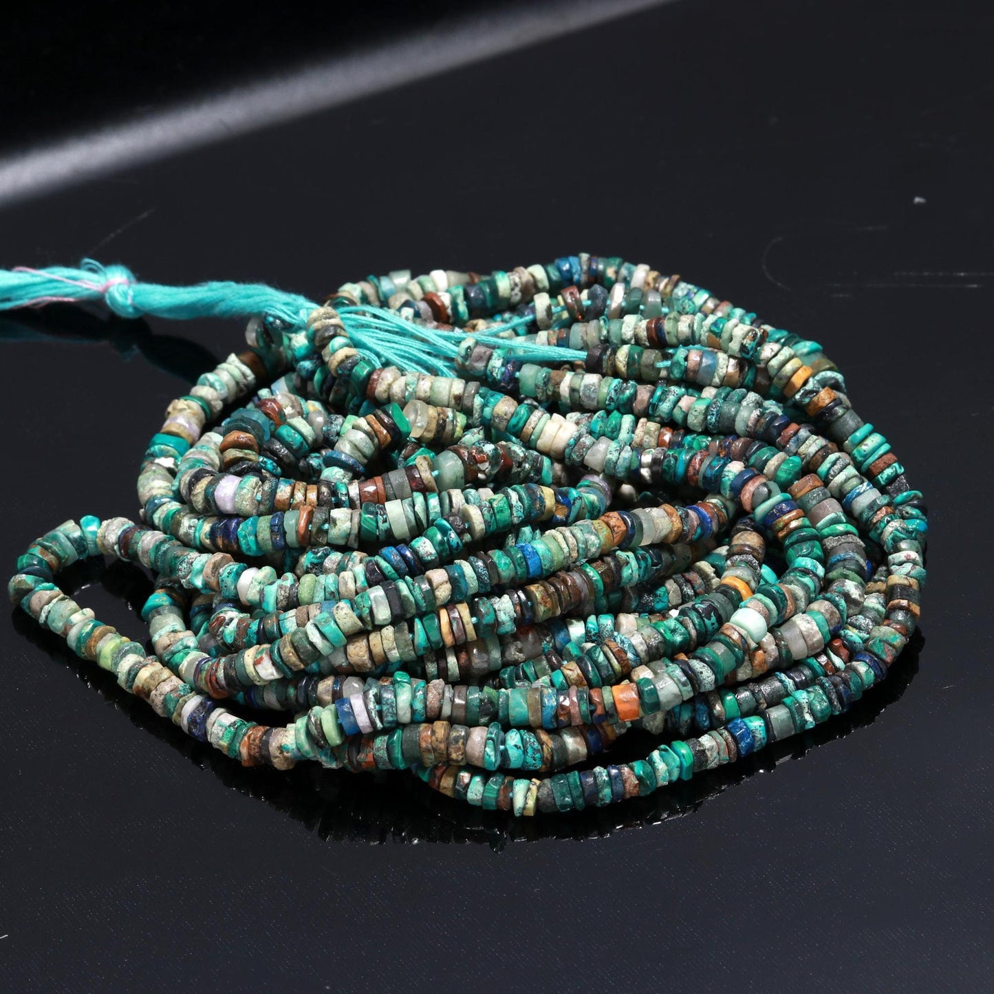 Chrysocolla Heishi Washer Beads Natural Crysocolla Washer Beads AAA Quality 16 Inch Heishi Washer Chrysocolla Beads for Jewelry Making Craft