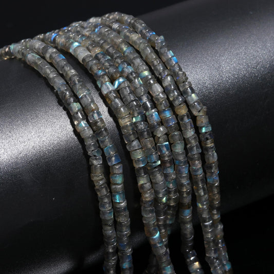 Natural Labradorite Heishi Washer Beads Labradorite Heishi Washer Beads AAA Quality 16 Inch Heishi Labradorite Beads Black Moonstone Washer