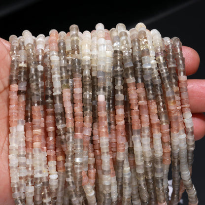 Multi Moonstone Heishi Washer Beads Natural Multi Moonstone Washer Beads AAA Quality 16 Inch Multi Moonstone Washer Beads Wholesale Price