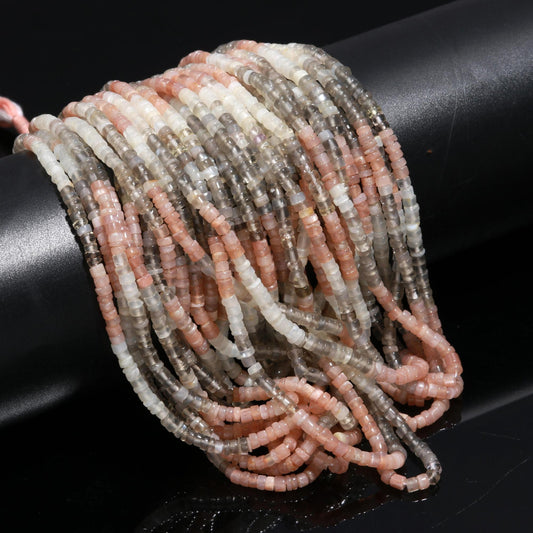 Multi Moonstone Heishi Washer Beads Natural Multi Moonstone Washer Beads AAA Quality 16 Inch Multi Moonstone Washer Beads Wholesale Price