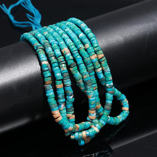 Turquoise Heishi Washer Beads Turquoise Smooth Washer Beads Heishi Washer Turquoise Tyre Beads for Jewelry Necklace & Bracelet Making Craft