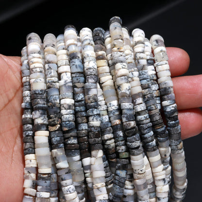 Dendrite Opal Tyre Shape Beads Dendrite Opal Wheel Shape Beads Dendrite Opal Heishi Tyre Beads Natural Dendrite Opal Beads for Jewelry Craft