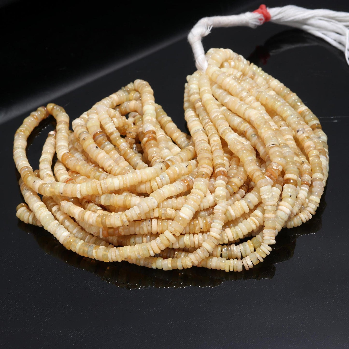 Yellow Opal Tyre Shape Beads Yellow Opal Gemstone Heishi Wahser Beads Natural Yellow Opal Wheel Beads for Handmade Jewelry Making Beads