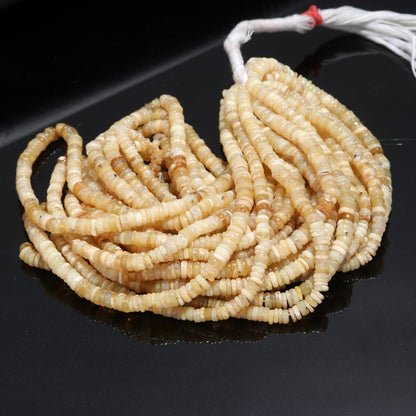 Yellow Opal Tyre Shape Beads Yellow Opal Gemstone Heishi Wahser Beads Natural Yellow Opal Wheel Beads for Handmade Jewelry Making Beads