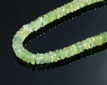 AAA Natural Prehnite Heishi Washer Beads, Prehnite Washer Beads, 16 Inch Heishi Washer Prehnite Beads for Jewelry Making Craft