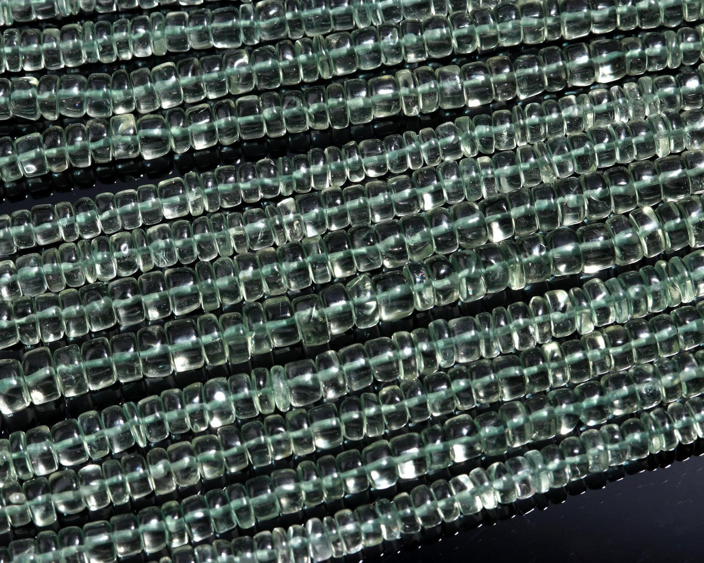 Green Amethyst Heishi Washer Natural Beads Green Amethyst Heishi Washer Beads AAA Quality 13 Inch Heishi Washer Amethyst Beads for Jewelry
