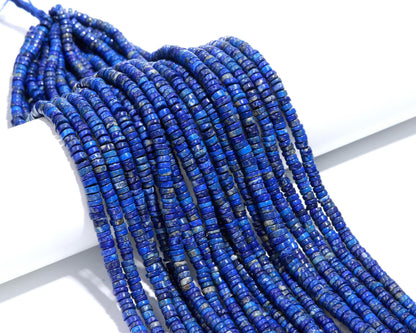 Lapis Lazuli Heishi Washer Beads Natural Lapis Lazuli Heishi Washer Beads AAA Quality 16 Inch Heishi Washer Lapis Lazuli Beads for Jewelry