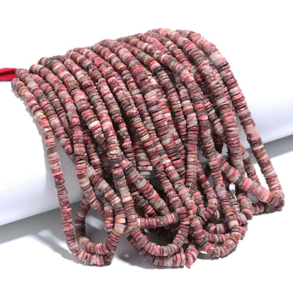 Rhodochrosite Heishi Washer Beads Natural Rhodochrosite Heishi Washer Bead AAA Quality 16 Inch Heishi Washer Rhodochrosite Beads for Jewelry