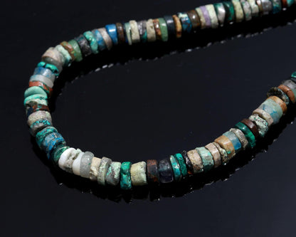 Crysocolla Heishi Washer Beads AAA 16 Inch Tibetan Chrysocolla 6-7 MM Smooth Heishi Tyre Shape Natural Chrysocolla for Jewelry Making Craft