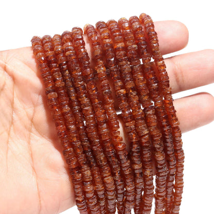 Hessonite Garnet Heishi Washer Beads Natural Hessonite Garnet Heishi Washer Beads AAA Quality 16 Inch Heishi Washer Garnet Beads for Jewelry