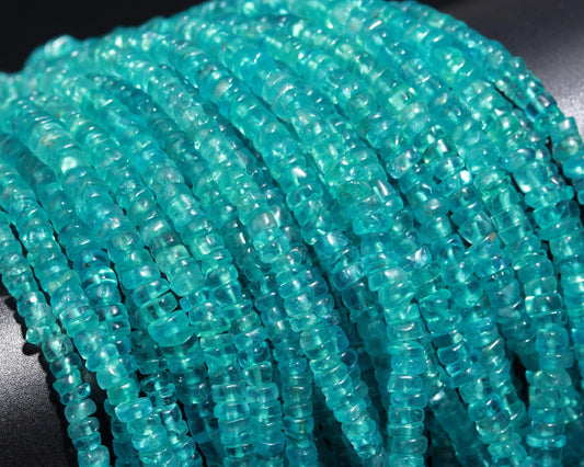 Sky Blue Apatite Heishi Washer Beads Natural Sky Blue Apatite Heishi Washer Beads AAA Quality 14 Inch Heishi Washer Beads for Jewelry Craft