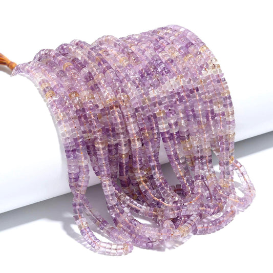 Ametrine Heishi Washer Beads Purple Gold Ametrine Beads Heishi Natural Ametrine 5-6 MM Heishi Washer Beads for Jewelry Necklace & Bracelet