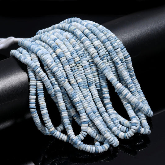 Blue Opal Heishi Washer Beads Super Quality Natural Blue Opal Heishi Washer Beads 16 Inch Heishi Washer Blue Opal Beads for Jewelry Making