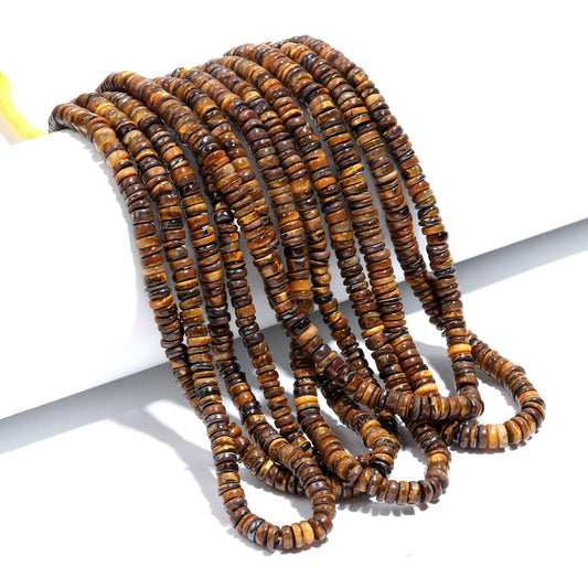 Tiger Eye Heishi Washer Beads Excellent Quality Natural Tiger Eye Washer Beads AAA Quality 16 Inch Heishi Washer Tiger Eye Beads Sale