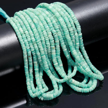 Amazonite Heishi Washer Beads Natural Amazonite Washer Beads AAA Quality 16 Inch Heishi Washer at Wholesale Price Beads for Jewelry Making