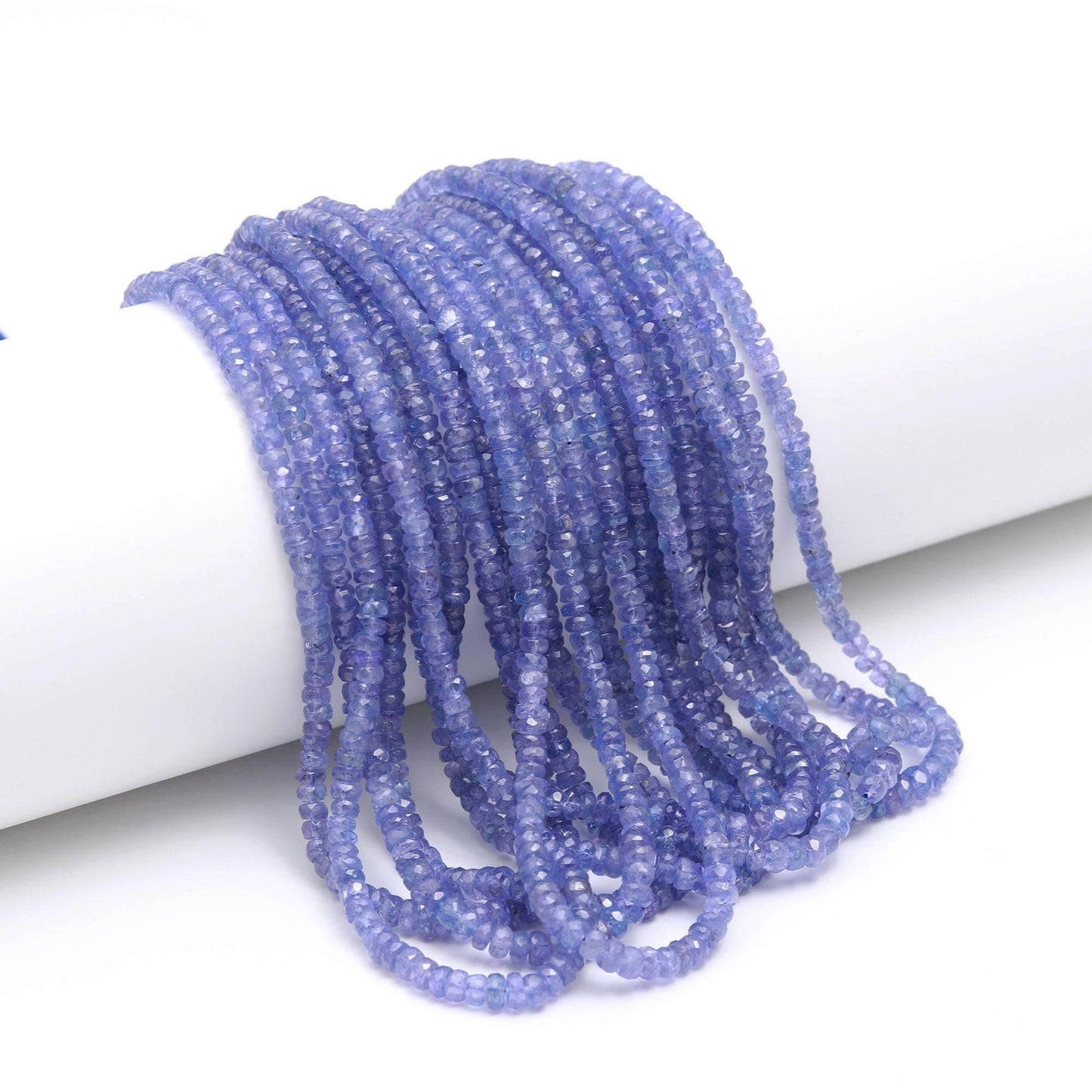 Tanzanite Faceted Rondelle Bead 4-4.60 MM Natural Tanzanite Faceted Precious Gemstone Rondelle Bead 16" Strand for Handmade Designer Jewelry