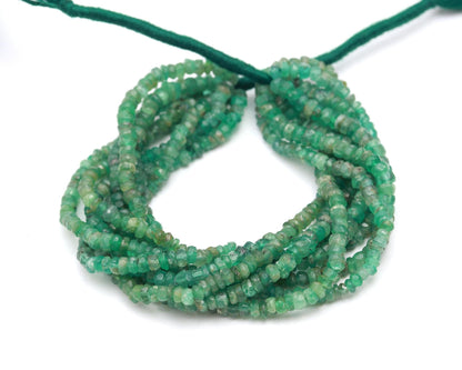 Natural Zambia Emerald Faceted Rondelle Beads 3-3.5 MM Emerald Rondelle Beads for Handmade Designer Jewelry Making Craft & Bijoux Supplies