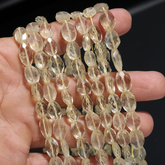 Lemon Quartz Beads Natural Lemon Quartz Oval Shape Faceted Gemstone Beads for Handmade Designer Jewelry Necklace Pendant Earrings Making