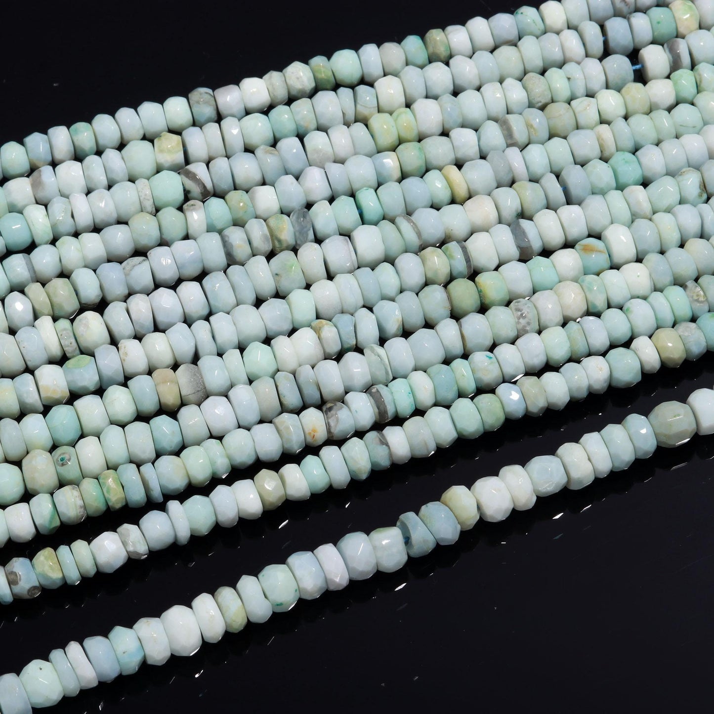 Boulder Opal Faceted Rondelle Beads Boulder Blue Opal Rondelle Beads 6MM Boulder Opal Rondelle Gemstone Beads for Designer Jewelry Craft