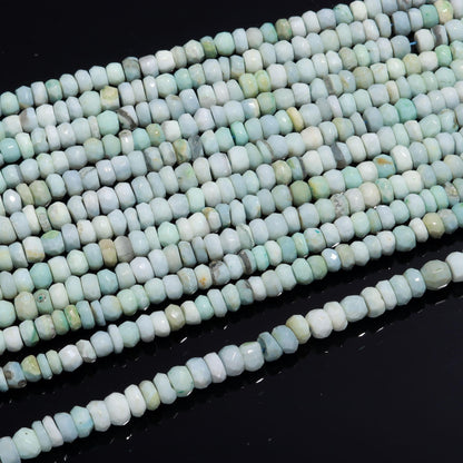 Boulder Opal Faceted Rondelle Beads Boulder Blue Opal Rondelle Beads 6MM Boulder Opal Rondelle Gemstone Beads for Designer Jewelry Craft