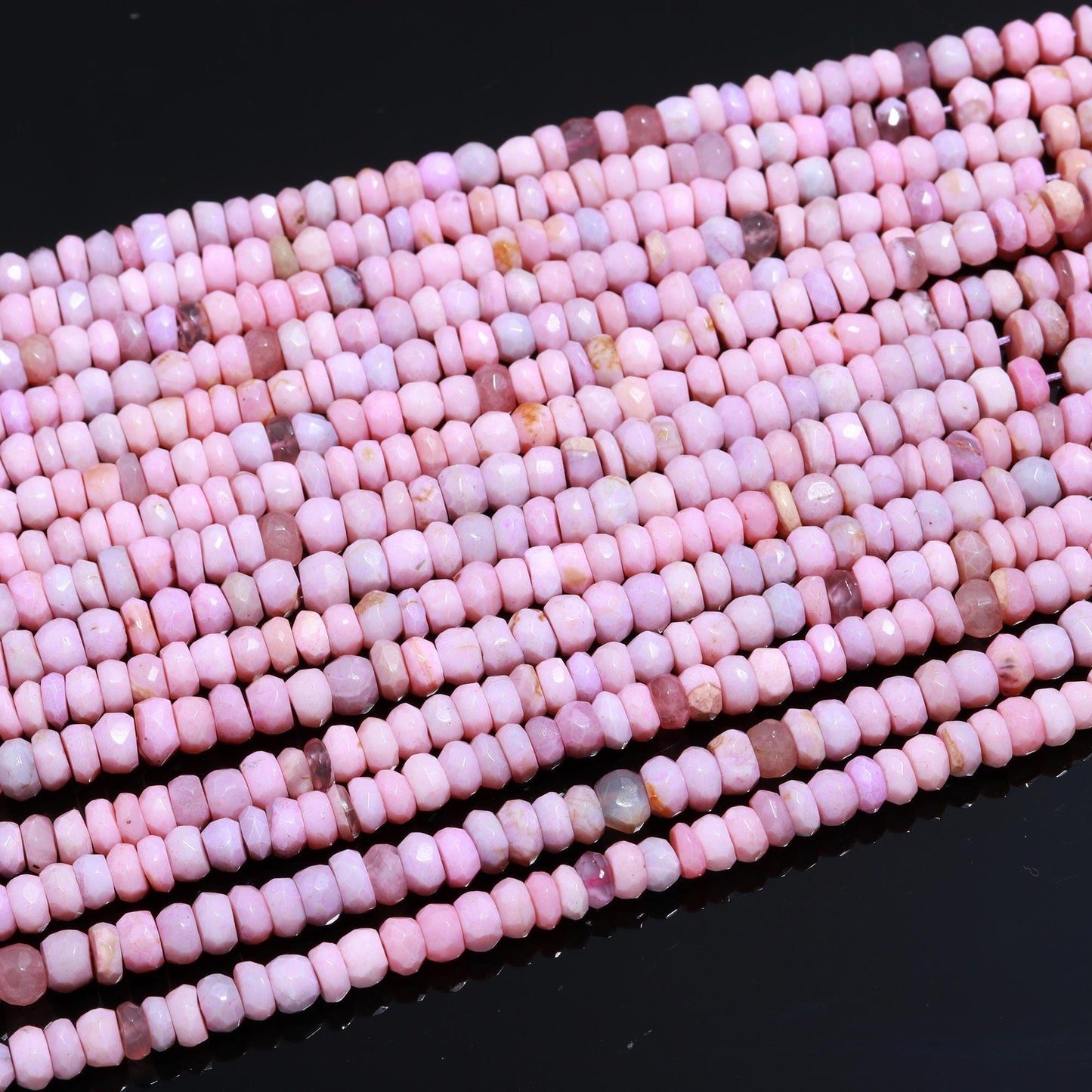 Lavender Opal Faceted Rondelle Beads Lavender Opal Rondelle Gemstone Beads Opal Rondelle Beads for Jewelry Making Craft Resale & Reselling
