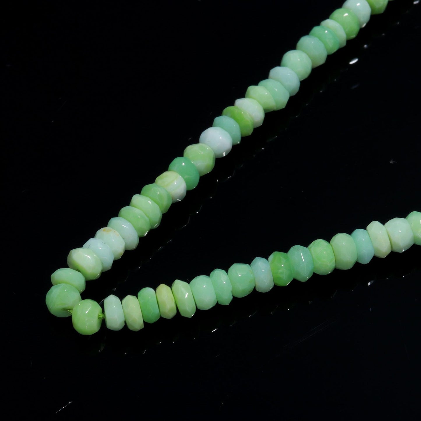 Green Opal Faceted Rondelle Beads 4.5-5 MM Green Opal Rondelle Beads Natural Opal Rondelle Gemstone Beads for Jewelry Making & Reselling