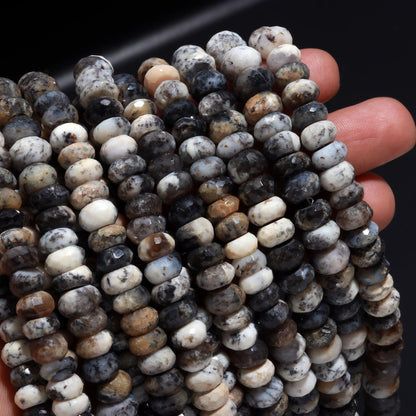 Dendrite Opal Faceted Rondelle Beads Natural Dendrite Opal 9 MM Rondelle Gemstone Beads for Handmade Designer Jewelry Necklace Bracelet