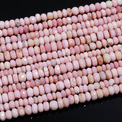 Pink Opal Faceted Rondelle Beads Natural Pink Opal 7 MM Rondelle Gemstone for Handmade Designer Jewelry Necklace Pendant Bracelet Making
