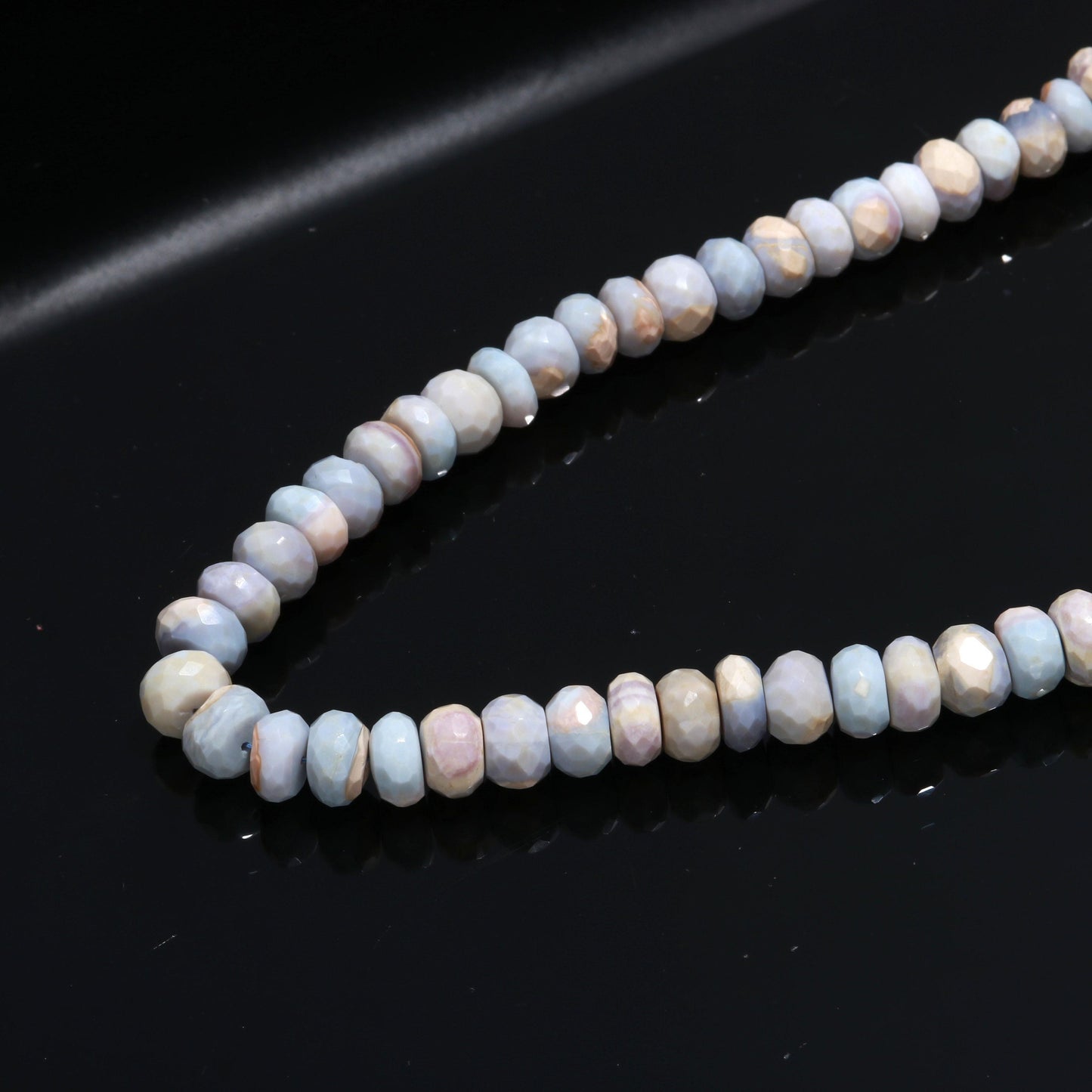 Lavender Opal Faceted Rondelle Beads Natural Lavender Opal 8 MM Rondelle Gemstone Beads for Designer Handmade Jewelry Necklace Making Craft