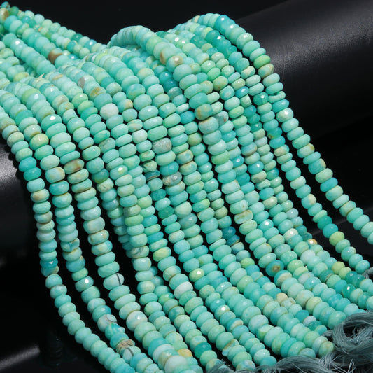 Peru Opal Faceted Rondelle Beads Natural Peru Opal 8 MM Rondelle Gemstone Beads for Designer Handmade Jewelry Necklace Bracelet Making Craft