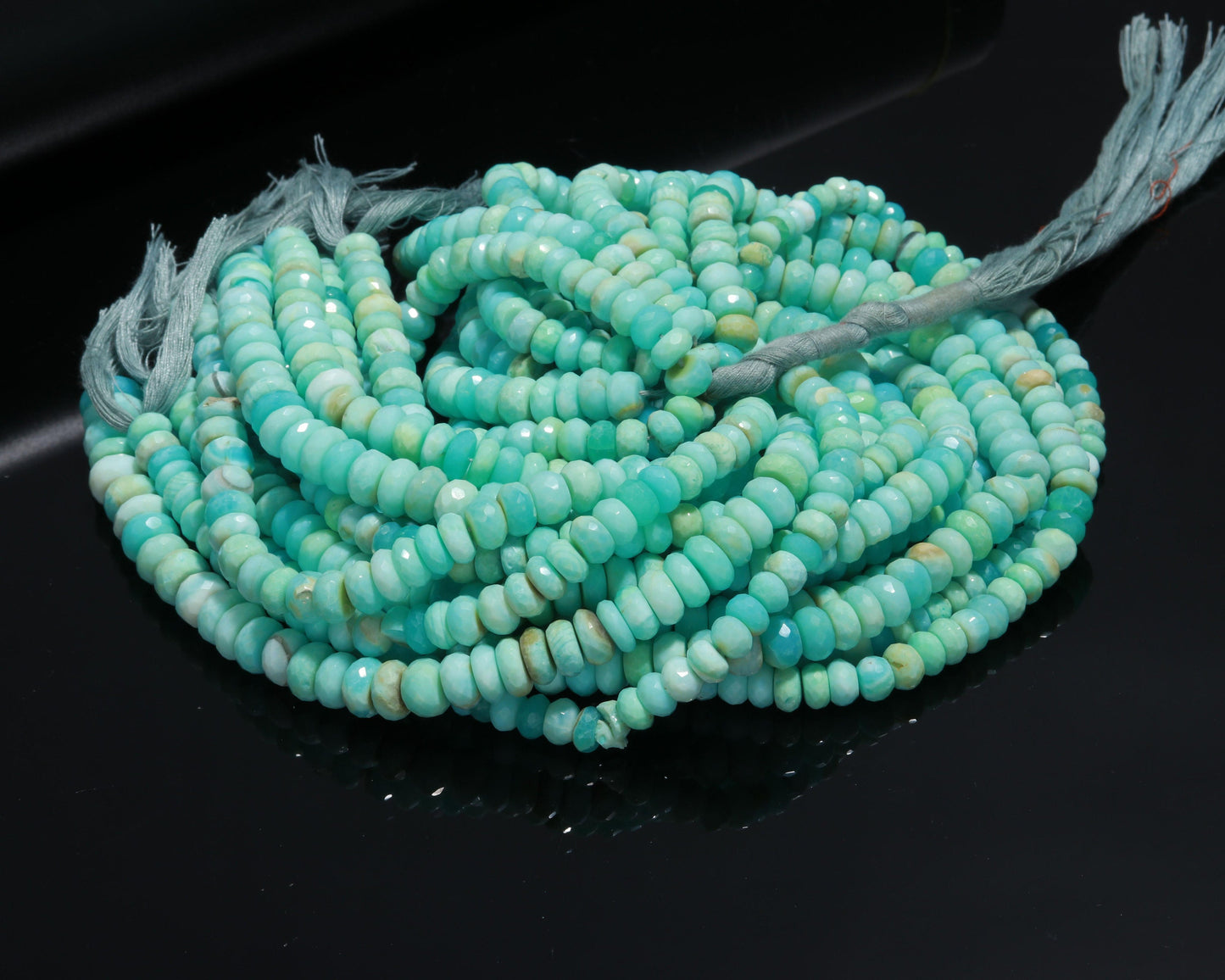 Peru Opal Faceted Rondelle Beads Natural Peru Opal 8 MM Rondelle Gemstone Beads for Designer Handmade Jewelry Necklace Bracelet Making Craft