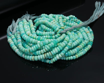 Peru Opal Faceted Rondelle Beads Natural Peru Opal 8 MM Rondelle Gemstone Beads for Designer Handmade Jewelry Necklace Bracelet Making Craft