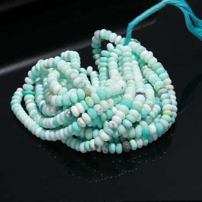 Sky Blue Opal Smooth Rondelle Beads Sky Blue Opal Rondelle 8-9 MM Gemstone Beads for Handmade Designer Jewelry Necklace Bracelet Making