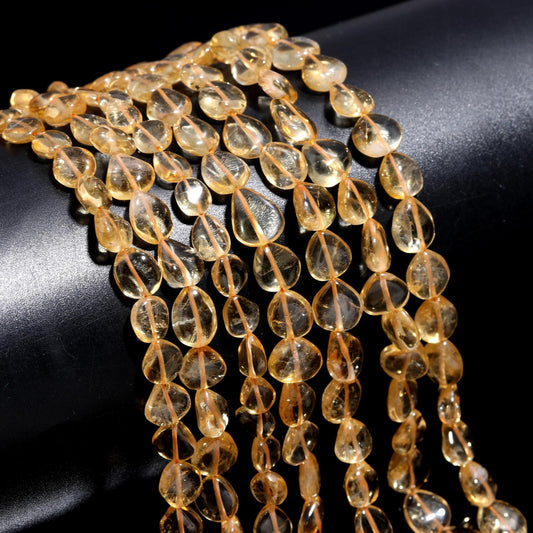 Citrine Smooth Heart Shape Beads AAA+ Natural 12" Citrine Heart Beads 7x9 MM & 9X11 MM Citrine Plain Heart Shape for Designer Jewelry Making