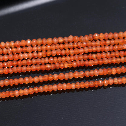 Carnelian Faceted Rondelle Beads Natural Caroline Rondelle Beads Natural Carnelian Beads for Designer Jewelry Making Necklace and Craft